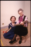 Actresses (L-R) Kate Burton & Eva Le Gallienne in a rehearsal shot fr. The Broadway revival of "Alice in Wonderland."
