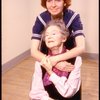 Actresses Kate Burton (Top) & Eva Le Gallienne in a rehearsal shot fr. The Broadway revival of "Alice in Wonderland."