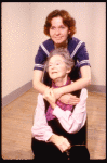 Actresses Kate Burton (Top) & Eva Le Gallienne in a rehearsal shot fr. The Broadway revival of "Alice in Wonderland."