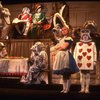 Actress Kate Burton (C) & cast in a scene fr. the Broadway revival of "Alice in Wonderland."