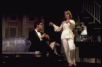 Actors Jill Eikenberry & Jim Jansen in a scene fr. the Broadway play "All Over Town." (New York)