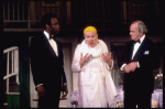 Actors (L-R) Cleavon Little, Michael Gorrin & Barnard Hughes in a scene fr. the Broadway play "All Over Town." (New York)