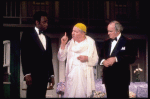 Actors (L-R) Cleavon Little, Michael Gorrin & Barnard Hughes in a scene fr. the Broadway play "All Over Town." (New York)