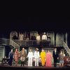 Actor Cleavon Little (C) w. cast at curtain call of the Broadway play "All Over Town." (New York)