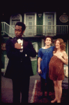 Actors (L-R) Cleavon Little, Zane Lasky & Hershey Miller in a scene fr. the Broadway play "All Over Town." (New York)