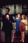 Actors (L-R) Cleavon Little, Zane Lasky & Hershey Miller in a scene fr. the Broadway play "All Over Town." (New York)