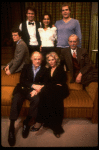 Actors (Top L-R) Garrett Brown, Polly Draper & Jay O. Sanders, (Middle L-R) Steven Culp & Tom Aldredge, (Bottom L-R) Jack Warden & Michael Learned in a scene fr. the Hartman Theatre's production of the Neil Simon play "Actors and Actresses."