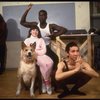 Actors (L-R) Danielle Findley, Gerry McIntyre & Fiely Matias w. Beau the dog ("Sandy"), in a rehearsal shot for the Broadway musical "Annie 2: Miss Hannigan's Revenge." (New York)