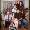 Actors (Top L-R) Ronny Graham, Raymond Thorne, Dorothy Loudon, Harve Presnell & Lauren Mitchell, (Bottom L-R) Scott Robertson, Danielle Findley & director Martin Charnin, in a publicity shot for the Broadway musical "Annie 2: Miss Hannigan's Revenge." (Ne