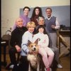 Actors (Top L-R) Marian Seldes, Lauren Mitchell & Raymond Thorne, (Middle L-R) Harve Presnell & Ronny Graham, (Bottom L-R) Dorothy Loudon & Danielle Findley w. Beau the dog, in a rehearsal shot for the Broadway musical "Annie 2: Miss Hannigan's Revenge." 