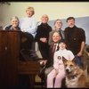 (Top L-R) actors Ronny Graham, Dorothy Loudon, Harve Presnell, writer Tom Meehan, director Martin Charnin, (Bottom L-R) composer Charles Strouse, actor Danielle Findley, in a rehearsal shot for the Broadway musical "Annie 2: Miss Hannigan's Revenge." (New