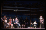 Actors (Seated L-C) Lauren Mitchell, Danielle Findley, Harve Presnell, Raymond Thorne, & actress Karen Murphy (R) in a scene fr. the Broadway-bound musical "Annie 2: Miss Hannigan's Revenge." WASHINGTON