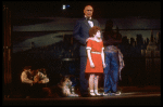 Actors Harve Presnell & Danielle Findley in a scene fr. the Broadway-bound musical "Annie 2: Miss Hannigan's Revenge." WASHINGTON