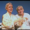 Actors Audra Lindley and James Whitmore in scene fr. the Off-Broadway play "About Time." (New York)