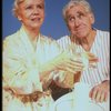 Actors Audra Lindley and James Whitmore in scene fr. the Off-Broadway play "About Time." (New York)