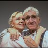 Actors Audra Lindley and James Whitmore in scene fr. the Off-Broadway play "About Time." (New York)