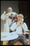 Actors Audra Lindley and James Whitmore in scene fr. the Off-Broadway play "About Time." (New York)