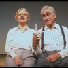 Actors Audra Lindley and James Whitmore in scene fr. the Off-Broadway play "About Time." (New York)