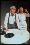 Actors Audra Lindley and James Whitmore in scene fr. the Off-Broadway play "About Time." (New York)