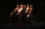 Actor Alde Lewis, Jr. (C) & ensemble in a scene fr. the Broadway musical "Big Deal" (New York)