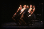 Actor Alde Lewis, Jr. (C) & ensemble in a scene fr. the Broadway musical "Big Deal" (New York)