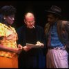 Director/choreographer Bob Fosse (C) discussing scene w. actors Loretta Devine (L) & Cleavant Derricks (R) at a dress rehearsal for the Broadway musical "Big Deal" (New York)