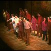 Actors (Front Row L-R) Catherine Cox, Martin Vidnovic, Liz Callaway, Todd Graff, Beth Fowler & James Congdon in a scene fr. the Broadway musical "Baby." (New York)