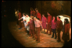 Actors (Front Row L-R) Catherine Cox, Martin Vidnovic, Liz Callaway, Todd Graff, Beth Fowler & James Congdon in a scene fr. the Broadway musical "Baby." (New York)