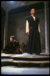 Actors Priscilla Smith & F. Murray Abraham in a scene fr. the New York Shakespeare production of the play "Antigone." (New York)