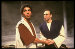 Actors (L-R) Peter Francis-James & F. Murray Abraham in a scene fr. the New York Shakespeare production of the play "Antigone." (New York)