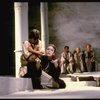 Actors Jeffrey Bravin & Priscilla Smith in a scene fr. the New York Shakespeare production of the play "Antigone." (New York)