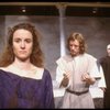 Actress Lisa Banes (L) & actor F. Murray Abraham (R) in a scene fr. the New York Shakespeare production of the play "Antigone." (New York)