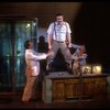 Actors (L-R) Donald O'Connor, Marcel Forestieri, & Chita Rivera in a scene fr. the Broadway musical "Bring Back Birdie." (New York)