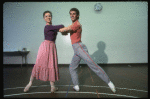 Dancer Marina Eglevsky & ice skater/dancer John Curry in a publicity shot fr. the Broadway revival of the musical "Brigadoon." (New York)