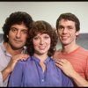 (L-R) Actors Martin Vidnovic, Meg Bussert & ice skater/dancer John Curry in a publicity shot fr. the Broadway revival of the musical "Brigadoon." (New York)
