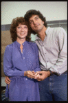 Actors Martin Vidnovic & Meg Bussert in a publicity shot fr. the Broadway revival of the musical "Brigadoon." (New York)