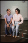 Actors Mark Zimmerman & Elaine Hausman in a publicity shot fr. the Broadway revival of the musical "Brigadoon." (New York)