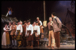 Actors (2R-R) Martin Vidnovic & Mark Zimmerman in a scene fr. the Broadway revival of the musical "Brigadoon." (New York)