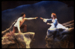 Actors Martin Vidnovic & Meg Bussert in a scene fr. the Broadway revival of the musical "Brigadoon." (New York)