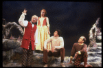 Actors (L-R) Frank Hamilton, Meg Bussert, Martin Vidnovic & Mark Zimmerman in a scene fr. the Broadway revival of the musical "Brigadoon." (New York)
