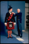 Dancer Jeff Harvey (L) in a publicity shot fr. the replacement cast of the Broadway revival of the musical "Brigadoon." (New York)