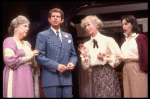 Actors (L-R) Jean Stapleton, Tony Roberts, Polly Holliday & Mary Layne in a scene fr. the Broadway revival of the play "Arsenic and Old Lace." (New York)