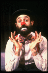 Actor Avner Eisenberg  in a scene fr. the Off-Broadway one man show "Avner the Eccentric." (New York)