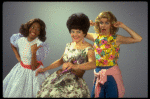 Actresses (L-R) Adriane Lenox, Alison Fraser & Pattie Darcy in a scene fr. the Off-Broadway musical revue "Beehive." (New York)