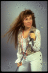 Actress Laura Theodore in a scene fr. the Off-Broadway musical revue "Beehive." (New York)