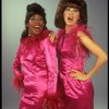 Actresses (L-R) Peggi Blu & Pattie Darcy in a scene fr. the Off-Broadway musical revue "Beehive." (New York)