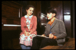 Actors Jennie Dundas and Jeremy Peter Johnson in a scene fr. the American Place Theatre prod. of the play, "Before The Dawn." (New York)