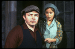 Actors David Leary & Elisa Loti in a scene fr. the American Place Theatre prod. of the play, "Before The Dawn." (New York)