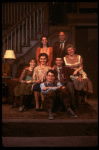 Actors (Top L-R) Marissa Chibas & Peter Michael Goetz, (Middle L-R) Royana Black, Kathleen Widdoes, Patrick Breen & Marilyn Chris, & (Front) Matthew Broderick in a company shot fr. the first replacement cast of the Broadway play "Brighton Beach Memoirs."