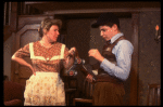 Actors Marilyn Chris & Matthew Broderick in a scene fr. the first replacement cast of the Broadway play "Brighton Beach Memoirs."